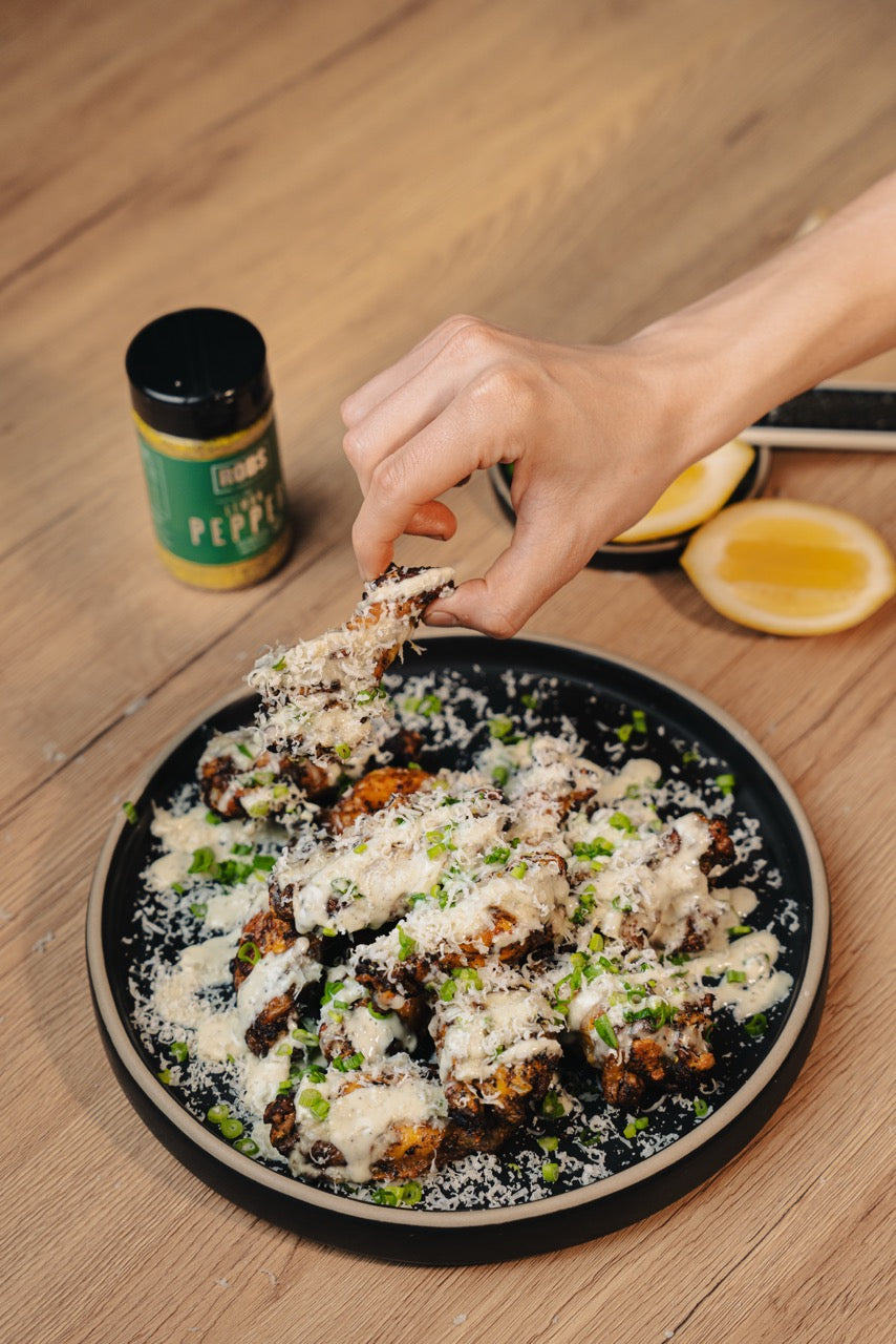 🍋🍗 Alitas Lemon Pepper con Aderezo Ranch & Blue Cheese