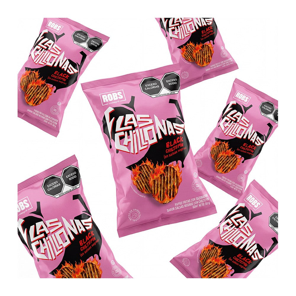 Kit Chillonas Sabor Chiltepín y Salsas Negras | 3 Bolsas de 50 g (150 g)